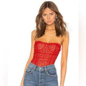 Majorelle Wyn Bodysuit in Red